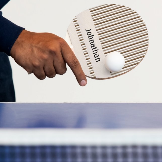 Ping Pong Paddle Brown & Beige Streifen Tischtennis Schläger (InSitu)