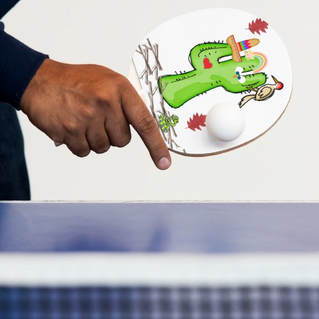 Ping Pong Paddle Cactus Bird Tischtennis Schläger (InSitu)