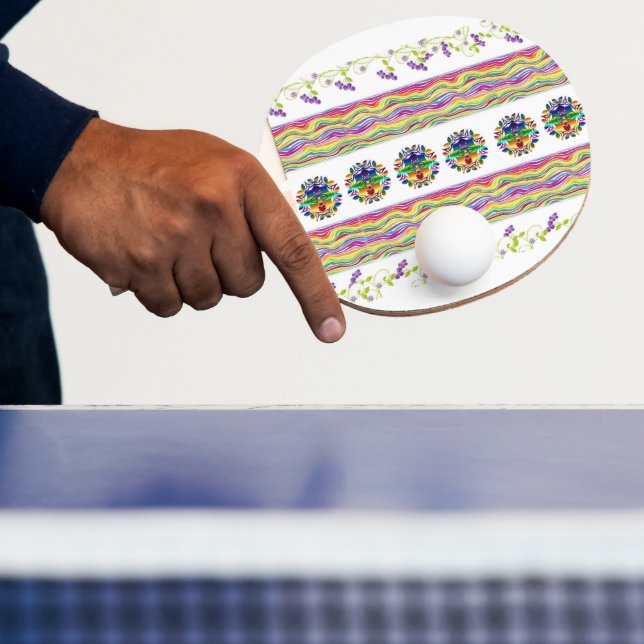 Ping Pong Paddle Farbenfrohe Blume Tischtennis Schläger (InSitu)
