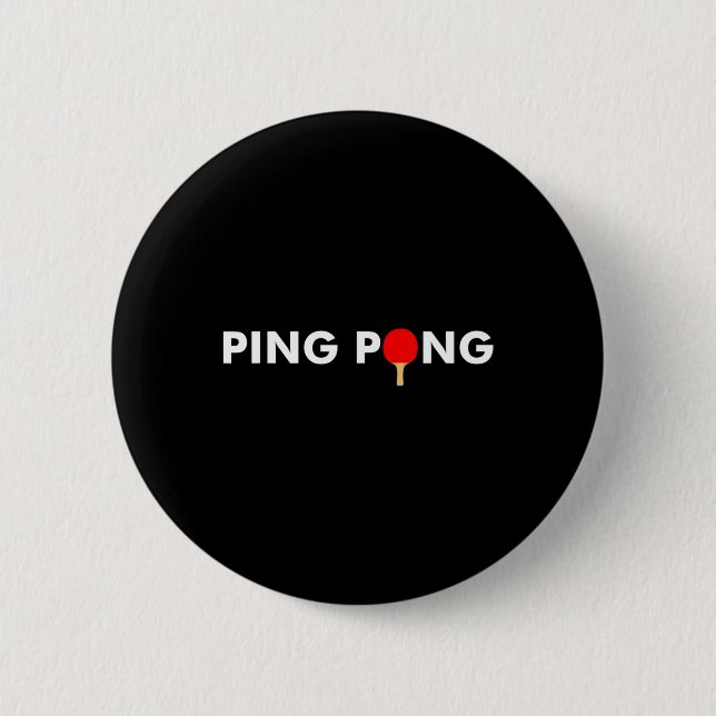 Ping Pong Paddle für Tischtennis Button (Vorderseite)