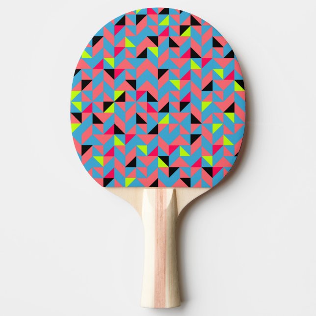 Ping Pong Paddle - Helles Neon Retro Muster Tischtennis Schläger (Vorderseite)