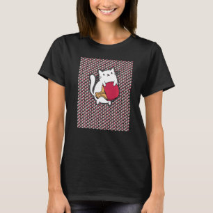 Ping Pong Paddle Ladys Cat Table Tennis Player Ca T-Shirt
