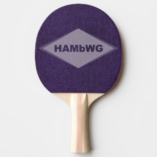 Ping Pong Paddle Lila Design mit HAMbWG-Logo Tischtennis Schläger