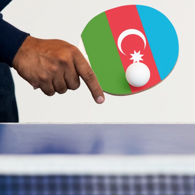 Ping Pong Paddle mit der Flagge Aserbaidschans Tischtennis Schläger (InSitu)