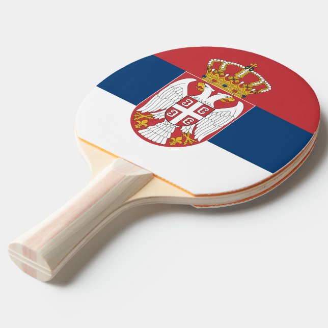 Ping Pong Paddle mit der Flagge Serbiens Tischtennis Schläger (Vorderseite)
