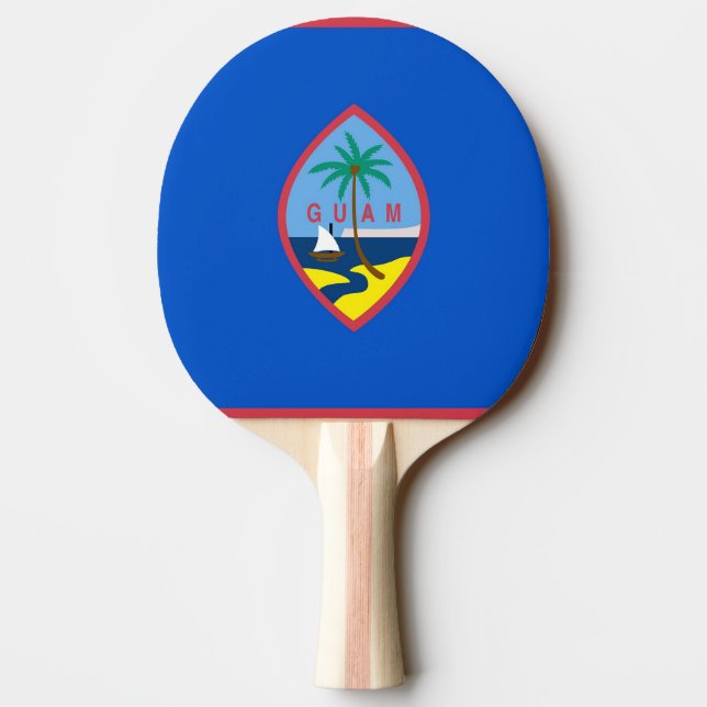 Ping Pong Paddle mit Flag Guam, USA Tischtennis Schläger (Rückseite)