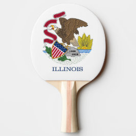 Ping Pong Paddle mit Flag Illinois, USA Tischtennis Schläger