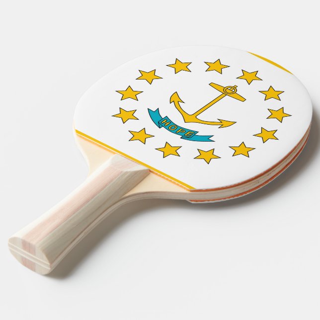 Ping Pong Paddle mit Flag Rhode Island, USA Tischtennis Schläger (Vorderseite)