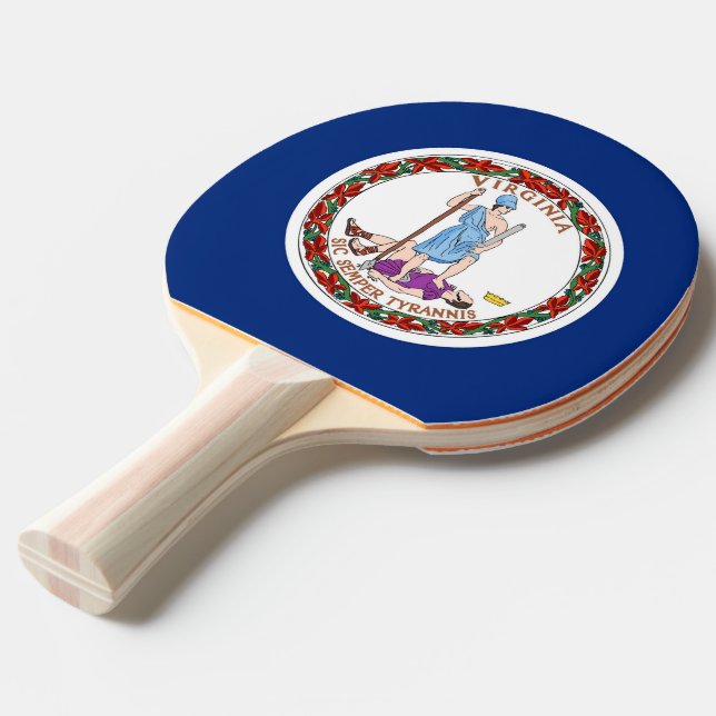 Ping Pong Paddle mit Flag Virginia, USA Tischtennis Schläger (Vorderseite)