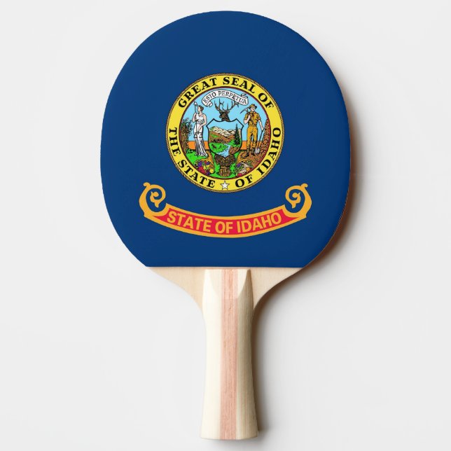 Ping Pong Paddle mit Flag von Idaho, USA Tischtennis Schläger (Rückseite)