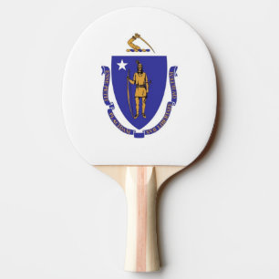 Ping Pong Paddle mit Flag von Massachusetts, USA Tischtennis Schläger