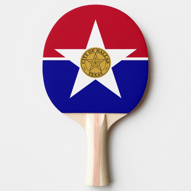 Ping Pong Paddle mit Flagge von Dallas Tischtennis Schläger (Vorderseite)