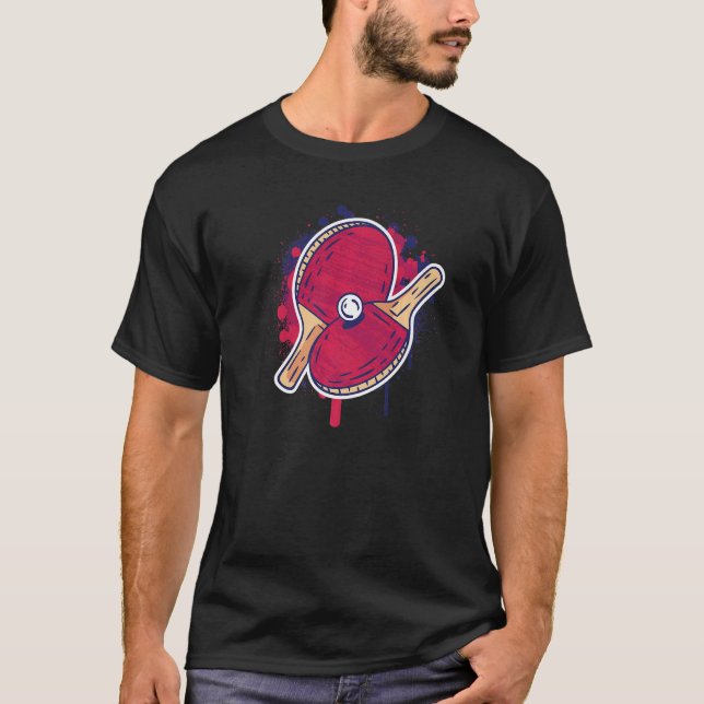 Ping Pong Paddle Outfit Table Tennis Racket Ping P T-Shirt (Vorderseite)