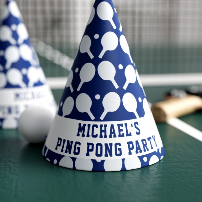 Ping Pong Paddle Pattern Party Hat Partyhütchen (Ping pong party? Here is the paper hat for you. Just add your name)
