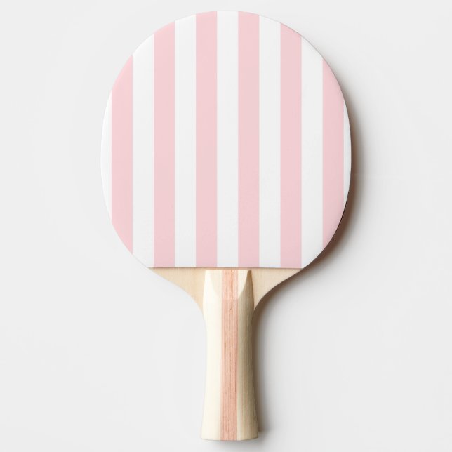 Ping Pong Paddle Pink & White Strip Tischtennis Schläger (Vorderseite)