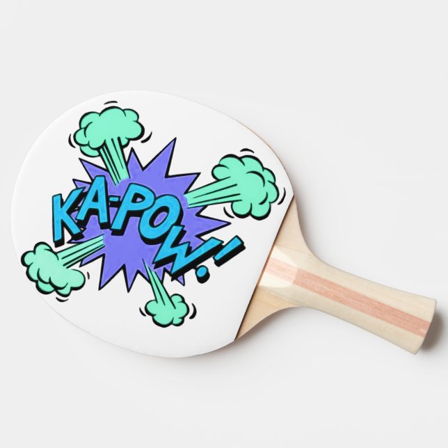 Ping Pong Paddle - Pop Art Ka-Pow Tischtennis Schläger (Seitenansicht)
