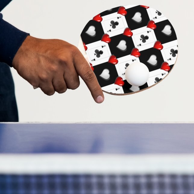 Ping Pong Paddle Red Hearts Tischtennis Schläger (InSitu)