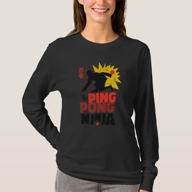 Ping Pong Paddle Table Tennis sport ping pong ninj T-Shirt (Vorderseite)