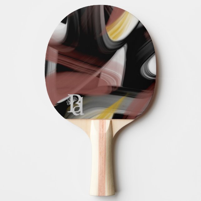 Ping Pong Paddle Trend Abstrakter Art Black Powder Tischtennis Schläger (Vorderseite)