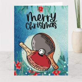 Ping Pong Paddle Weihnachtsgrüßen Karte