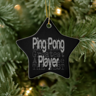 Ping Pong Player Extraordinator Keramik Ornament