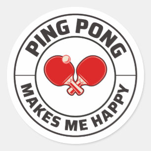 Ping Pong Player Tischtennis Coach Runder Aufkleber