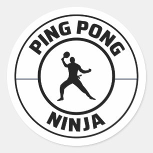 Ping Pong Player Tischtennis Coach Runder Aufkleber