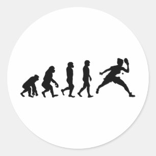 Ping Pong Player Tischtennis Evolution Runder Aufkleber