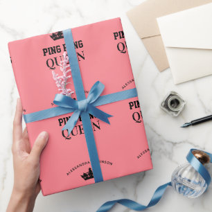 Ping Pong Queen Name personalisiert Geschenkpapier