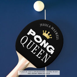 PING PONG QUEEN Personalisiert bearbeitbares Schwa Tischtennis Schläger