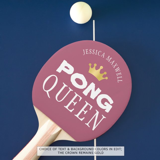 PING PONG QUEEN Personalisierte bearbeitbare Rose  Tischtennis Schläger (Von Creator hochgeladen)