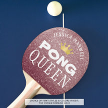 PING PONG QUEEN Personalisierte Rose Gold Glitzer