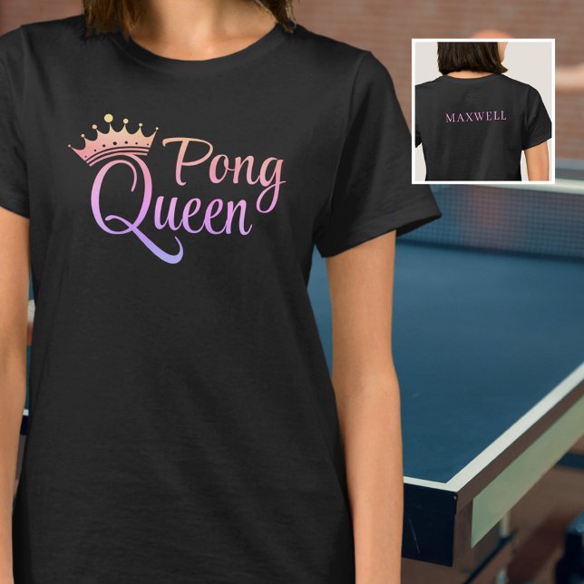 Ping Pong Queen Pink Lila Name T - Shirt (Von Creator hochgeladen)