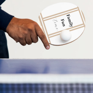 Ping Pong Raquette de ping-pong beige et blanche rayée