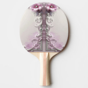 Ping Pong Raquette de ping-pong florale rose