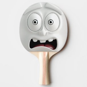 Ping Pong Raquette de ping-pong visage horrifié drôle