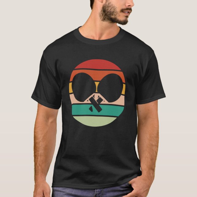 Ping Pong Retro Sunset Tischtennis T-Shirt (Vorderseite)