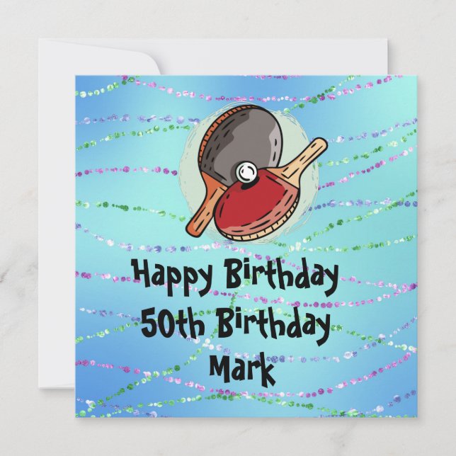 Ping pong Table Tennis Carte Anniversaire (Devant)