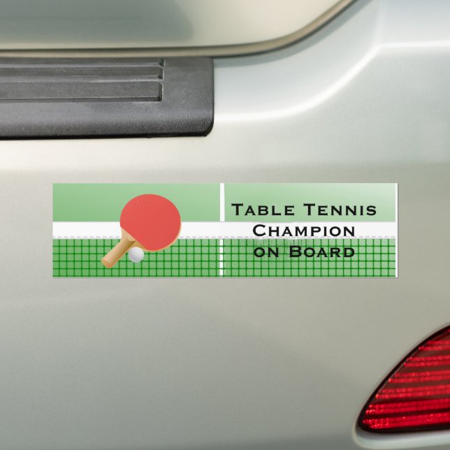 Ping Pong Table Tennis Design Bumper Sticker (En voiture)