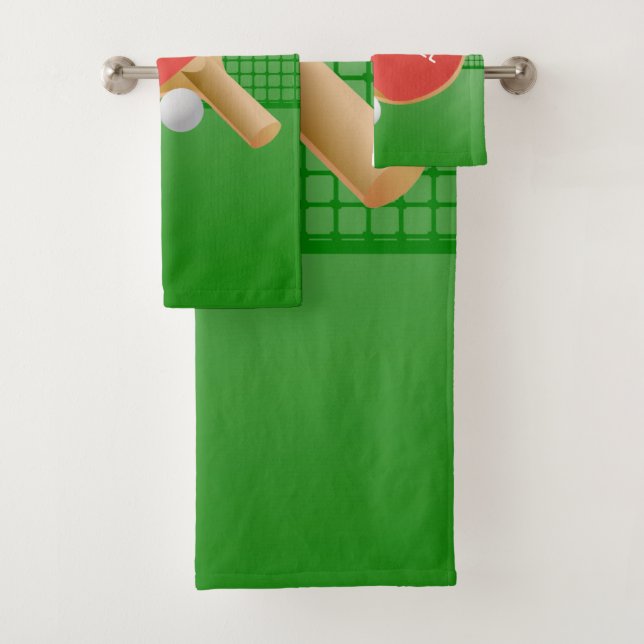 Ping Pong Table Tennis Design Ensemble de serviett (En situation)