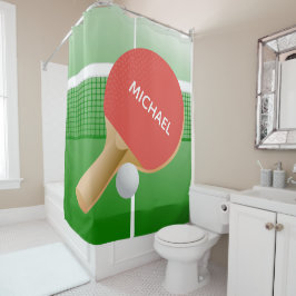 Ping Pong Tischtennis Design Duschvorhang