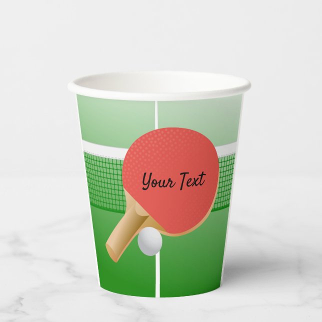 Ping Pong Tischtennis Design Paper Cups Pappbecher (Vorderseite)