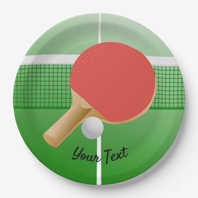 Ping Pong Tischtennis Design Paper Teller (Vorderseite)