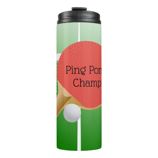 Ping Pong Tischtennis Design Thermosbecher (Vorderseite)