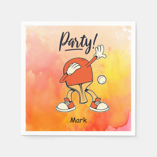 Ping Pong Tischtennis Party lustig Serviette (Vorderseite)
