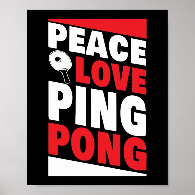 Ping Pong Tischtennis Peace Liebe Pong Poster (Vorne)