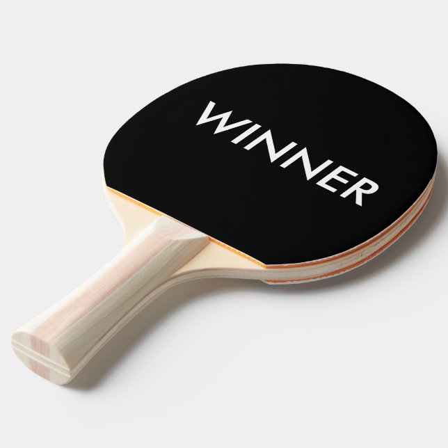 Ping Pong, Tischtennis Schwarz und Weiß, Gewinner Schläger (Rückseitenansicht)