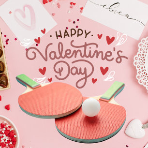 Ping Pong Valentinsherz Tischtennisspieler Feiertagskarte