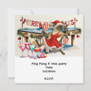 Ping Pong Weihnachten Thema für Siamese Cat Lovers Einladung