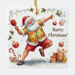 Ping Pong Weihnachten Thema mit Weihnachtsmann Keramikornament